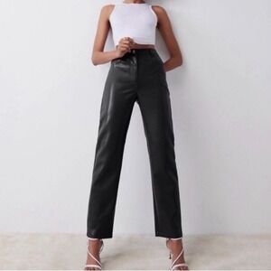 Wilfred Melina Vegan Leather Pants Women 6 Black Excellent High Rise Straight